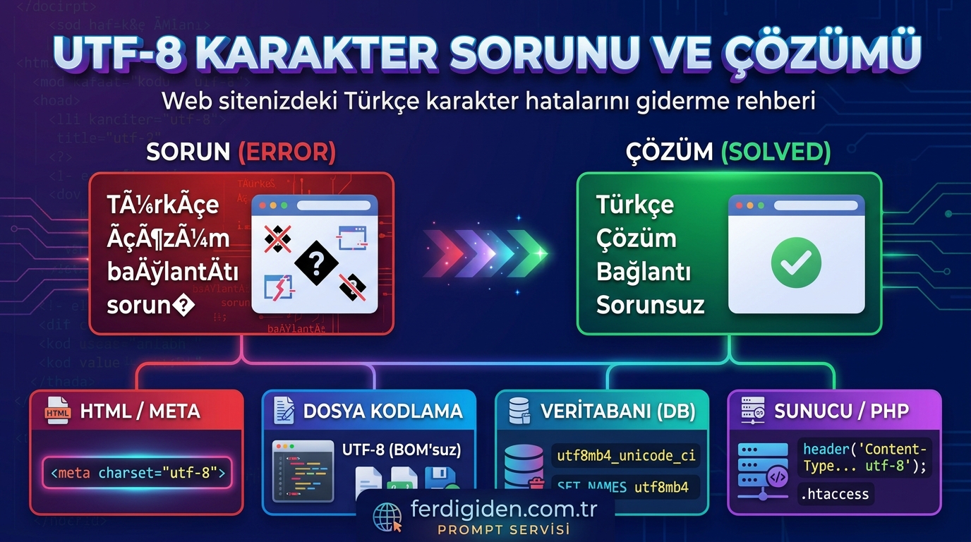 UTF-8 Karakter Sorunu Çözüm Promptu